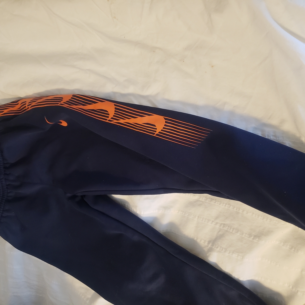 Nike Navy Joggers with Orange Swoosh